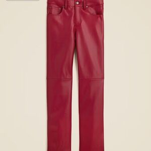 J. Crew Vibrant Red Leather Pants